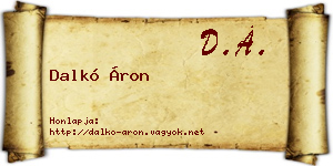 Dalkó Áron névjegykártya