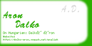 aron dalko business card